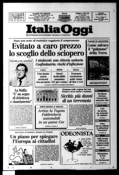 Italia oggi : quotidiano di economia finanza e politica